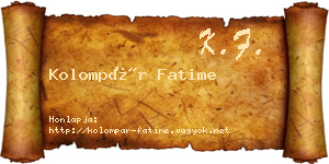 Kolompár Fatime névjegykártya